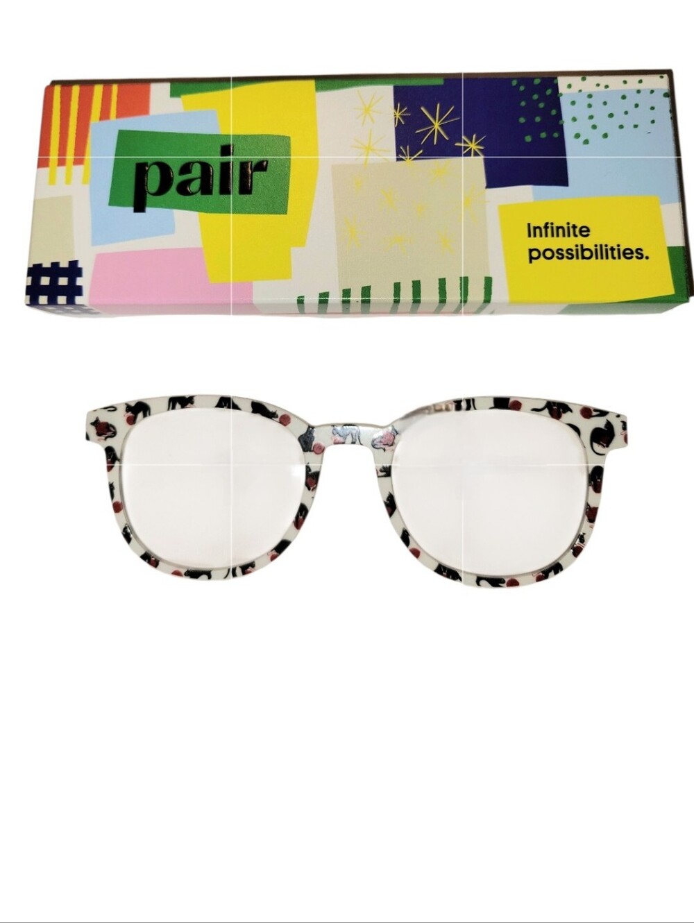 Pair Eyewear Reese Style Magnetic Topper "Kittens With Yarn" White, Red, & Black